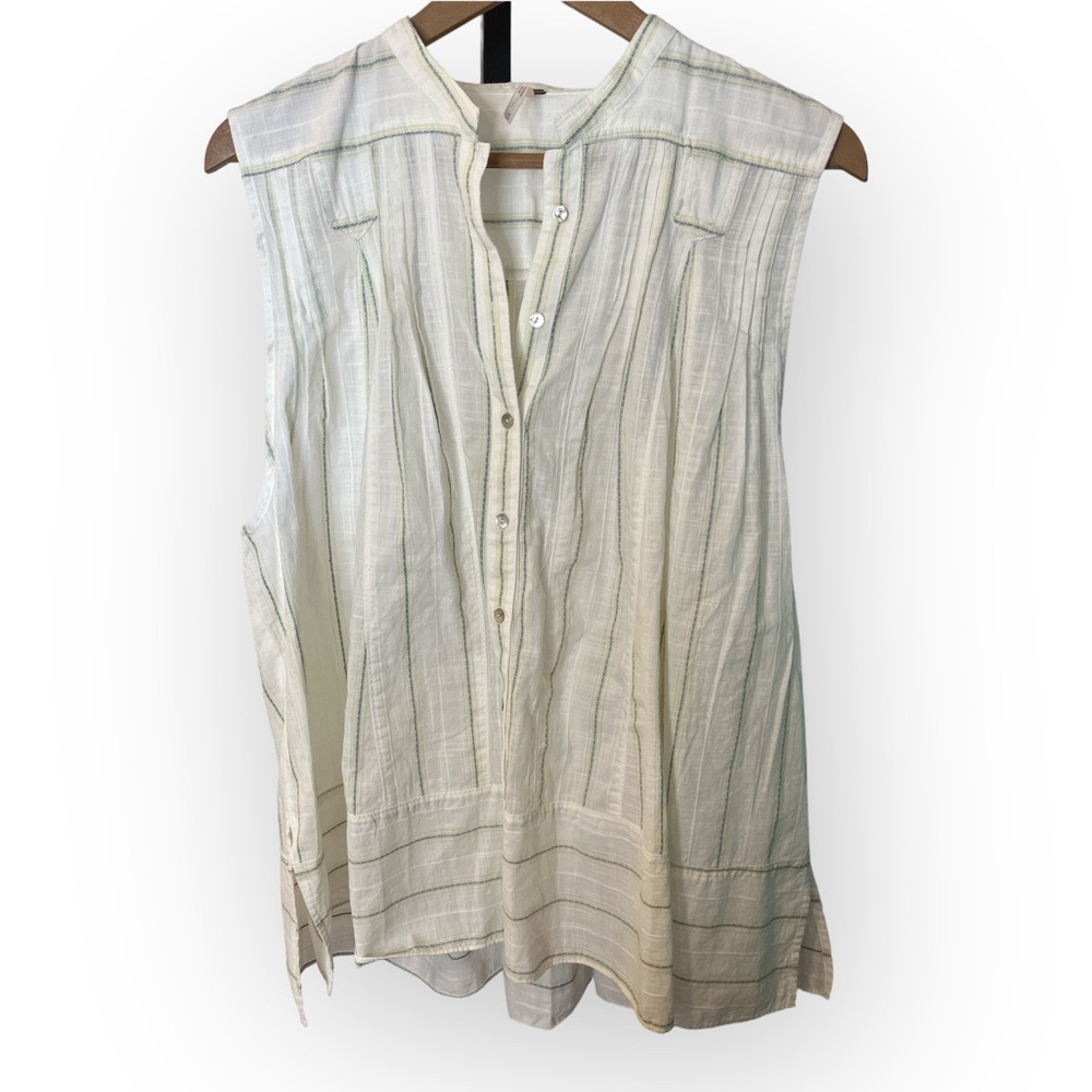 Free People Striped Sleeveless Cotton Top - NWOT